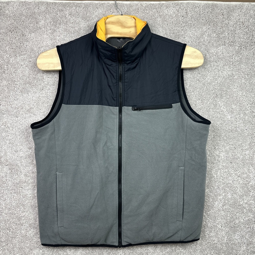 Nautica Competition Reversible‎ Fleece Vest Mens XXL Full Zip Jacket Hood Y2k